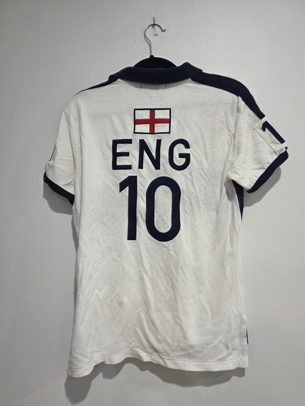 Polo Ralph Lauren England Flag Crest Custom Fit Polo Shirt Size Medium - Picture 2 of 16